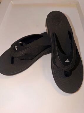 Reef Kids Fanning Flip Flops Black Size 4 Youth